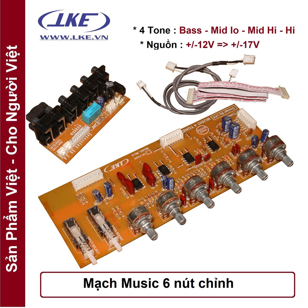 Mạch music 6 nút chỉnh LKE