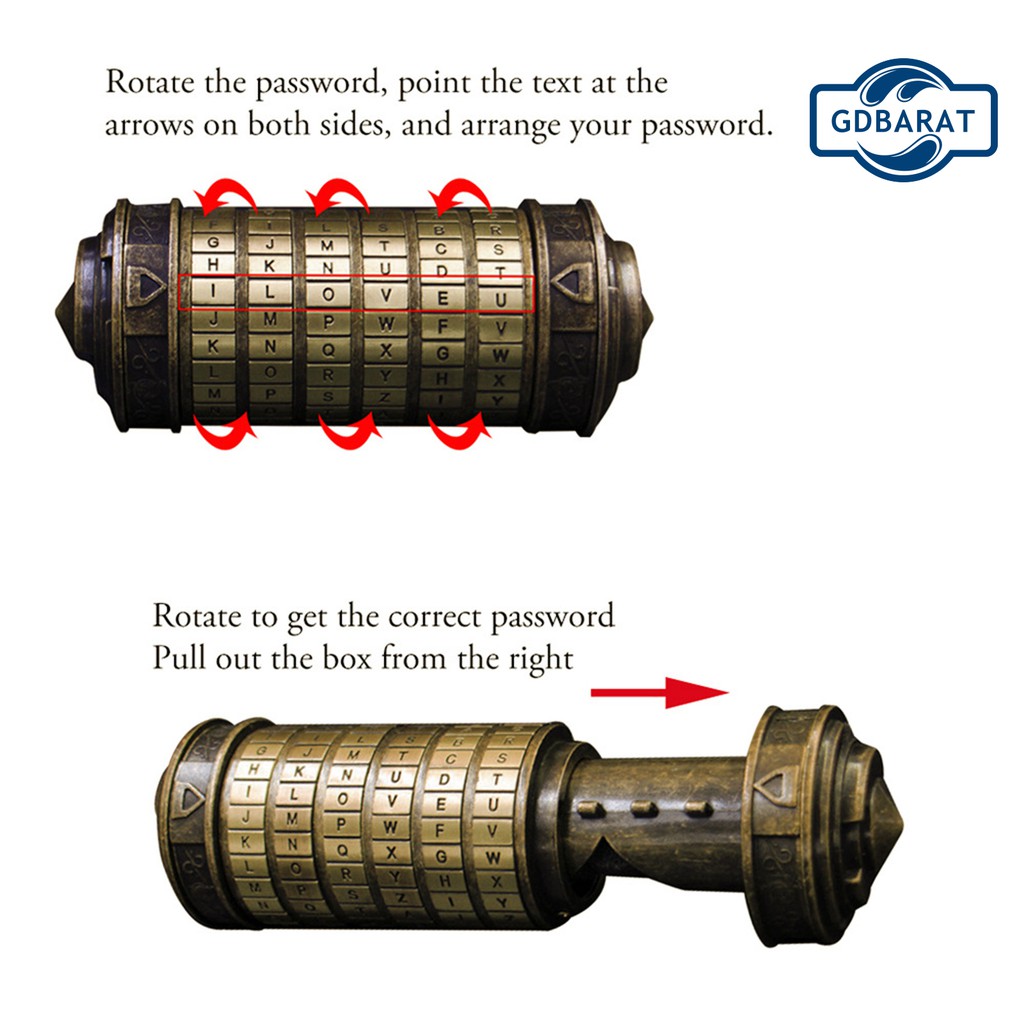 Ổ khóa mật mã bảng chữ cái Da Vinci mini thiết kế sáng tạo