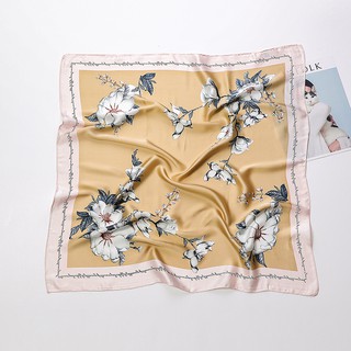 Khăn lụa thắt nơ mẫu hoa thanh lịch sz 70x70cm