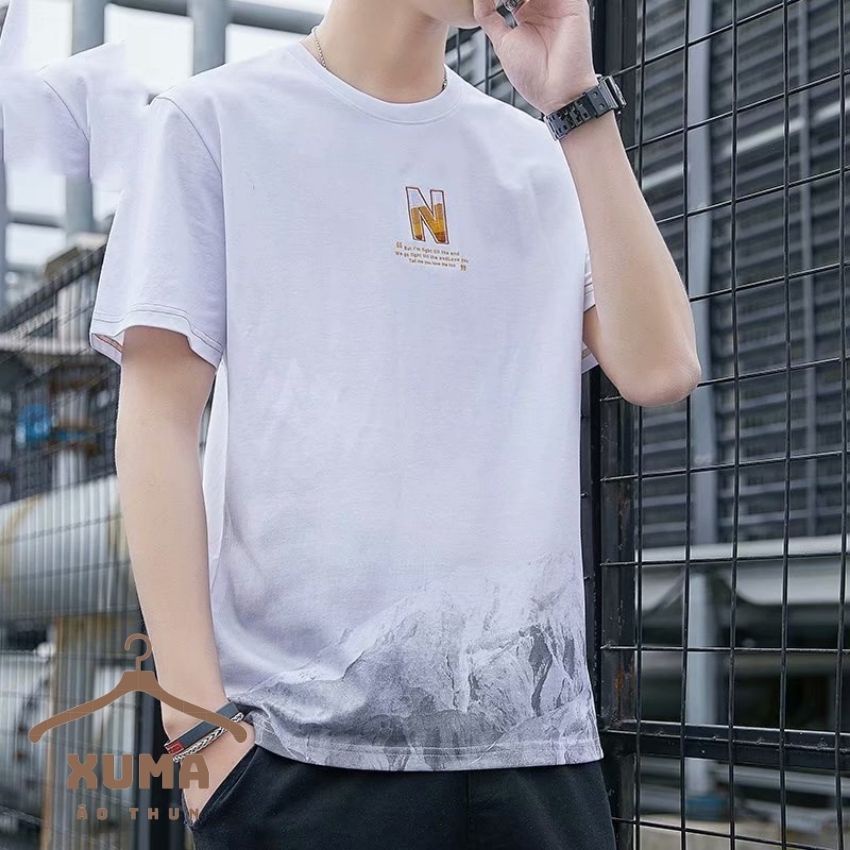 [ FREE SHIP ] Áo thun nam áo phông nam tay ngắn cổ tròn chất thun cotton co giãn 4 chiều hình N xuma