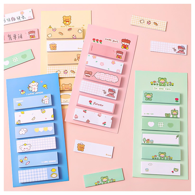 Set 100 Giấy Ghi Chú Thiết Kế Sáng Tạo Phong Cách Nhật Bản GN31