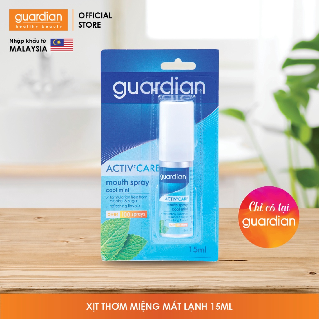 Xịt thơm miệng Guardian Bạc Hà mát lạnh 15ml