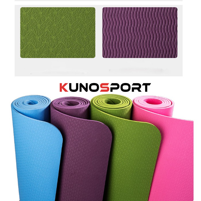 Thảm tập gym yoga KUNOSPORT chất liệu TPE 6MM mẫu chọn lọc I Có Tặng kèm túi đựng KN31