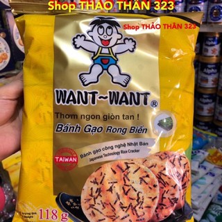 🔥SIÊU RẺ-BÁNH GẠO RONG BIỂN WANT-WANT ĐÀI LOAN 🇹🇼 118g