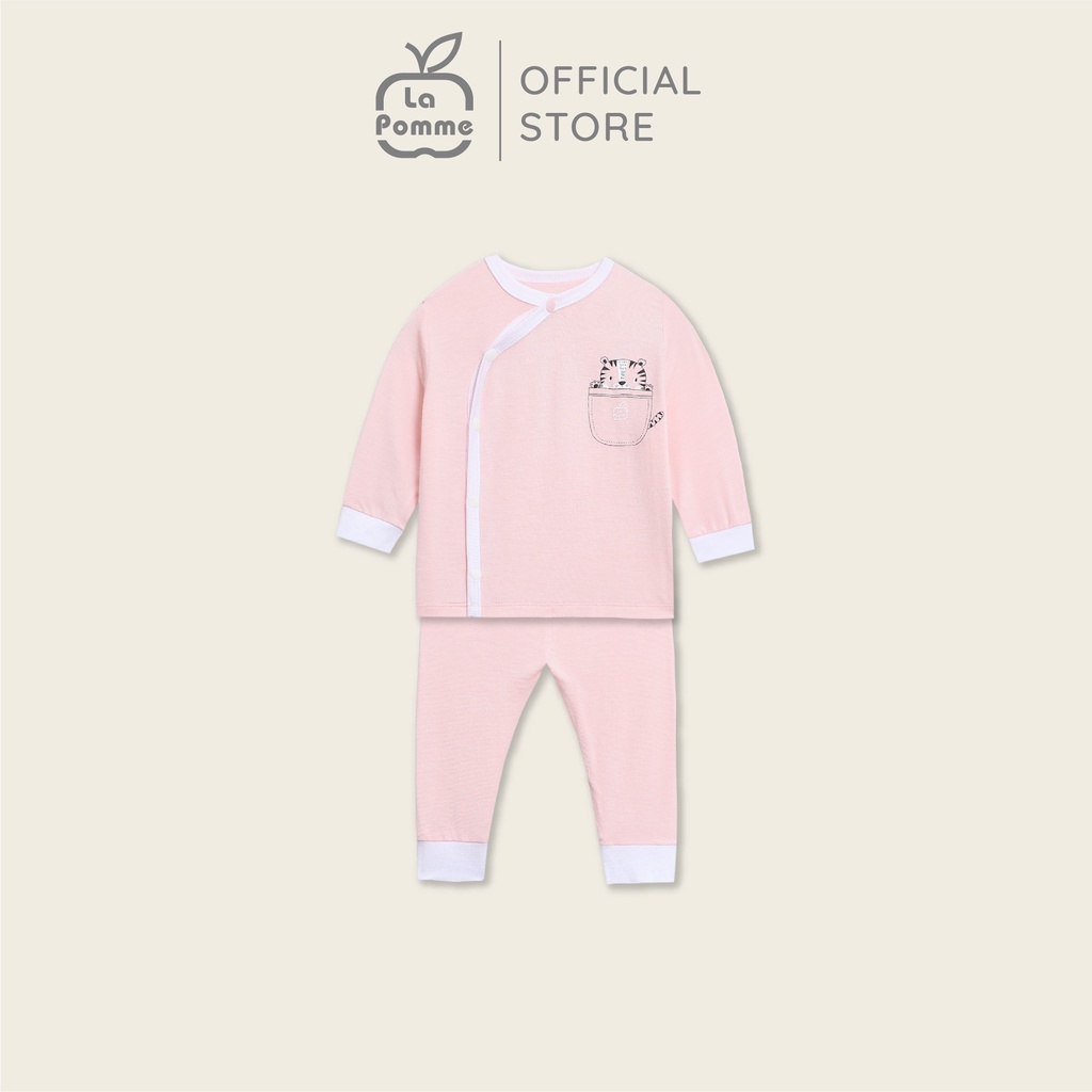 Lapomme sơ sinh La Pomme Bộ đồ dài tay cúc giữa,cúc lệch, body Tiger Cub (CTV)