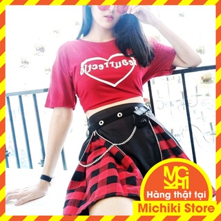[Tặng dây lưng] Váy Blackpink xếp li ngắn Michiki phong cách Ulzzang - Hàng thiết kế cao cấp (40kg - 60kg)