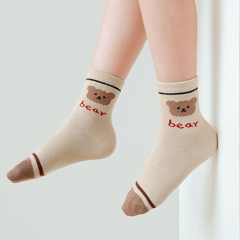 5 Đôi tất KOKOROCARE MSW-38 vải cotton in họa tiết dễ thương 2022 cỡ S / M / L cho bé trai 1-8 tuổi