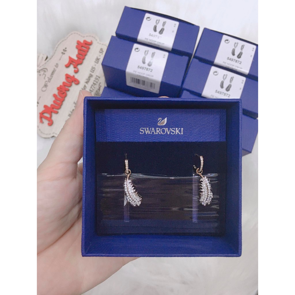 bông tai Swarovski lá