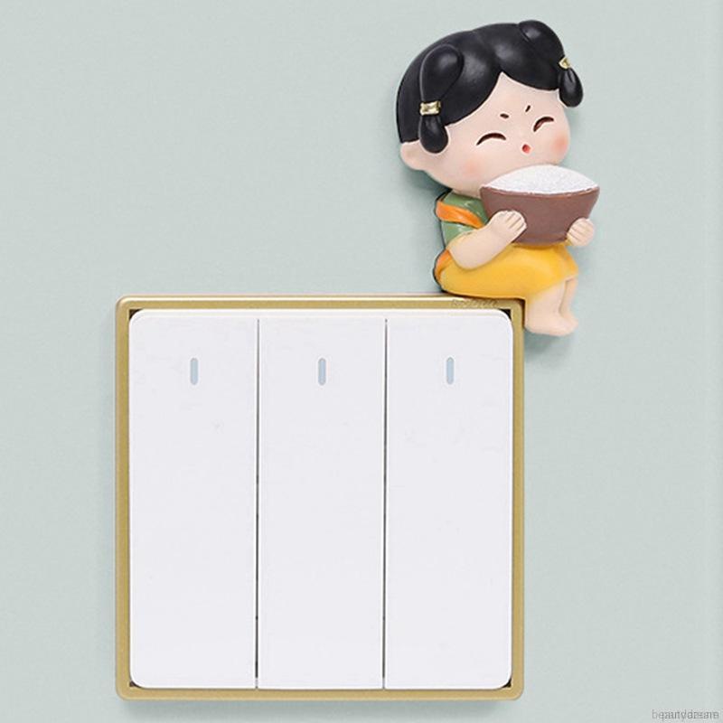 Sticker dán trang trí công tắc hình cô gái hoạt hình dễ thương