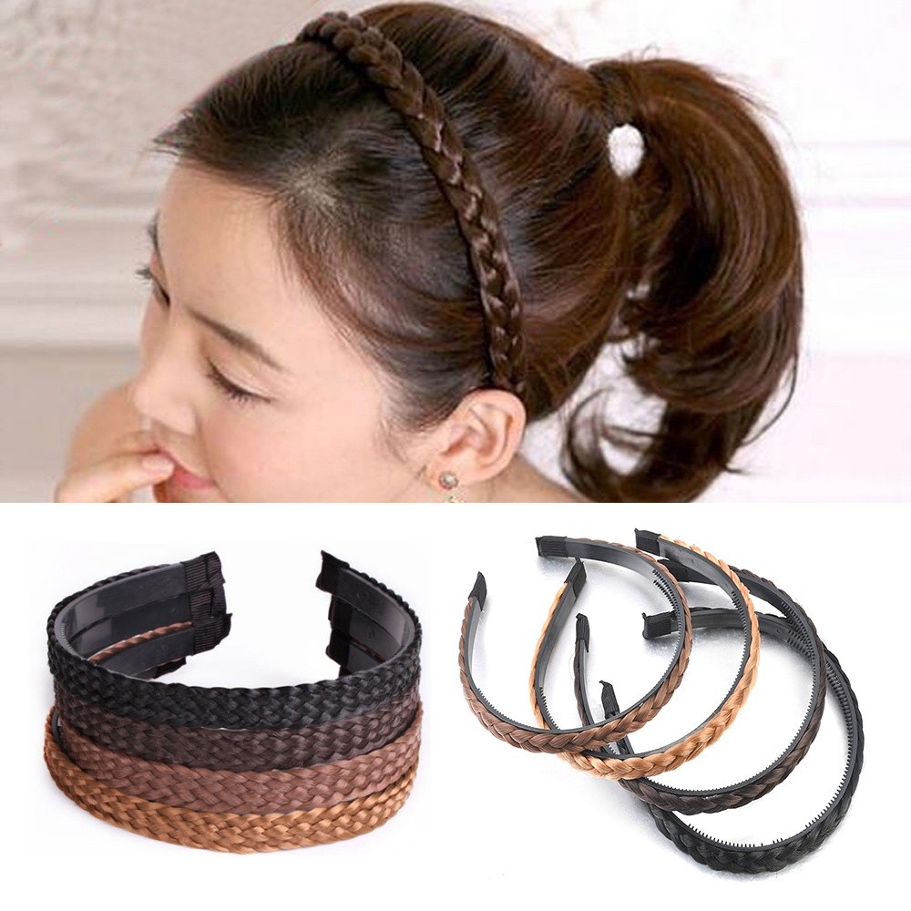 Băng đô kiểu tóc bím nhiều màu sắc đầy cá tính