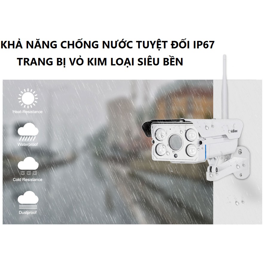 Camera Srihome SH027 2.0MP Ngoài Trời - Zoom X5 Digital - Vỏ Thép - Hồng Ngoại 40m kèm thẻ 128GB