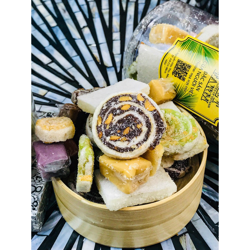 Kẹo dừa bến tre ngon VIETFARM mix 10 vị 250g - 500g -1kg