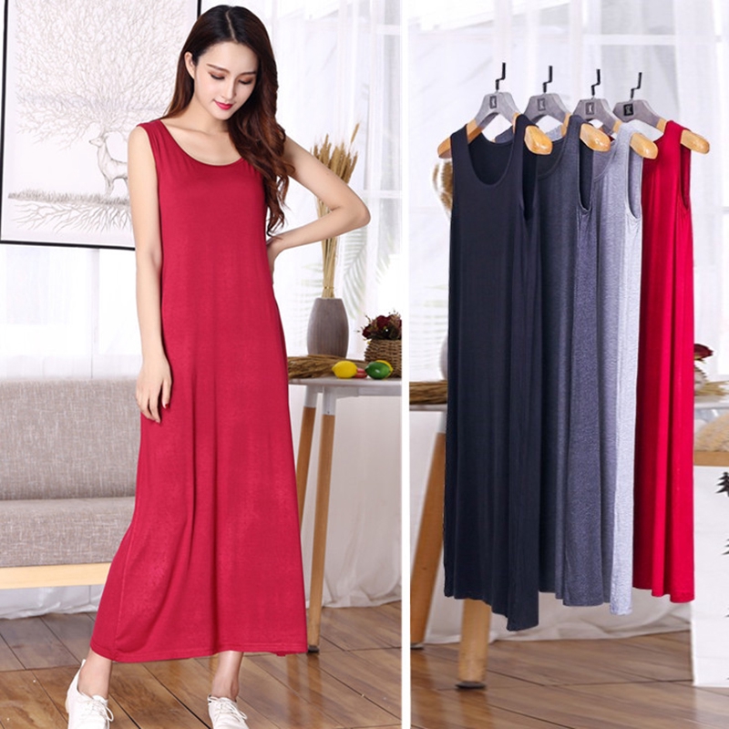 Váy 2 dây dáng suông dài rộng kiểu dáng đơn giản phong cách Hàn Quốc dành cho nữ | BigBuy360 - bigbuy360.vn