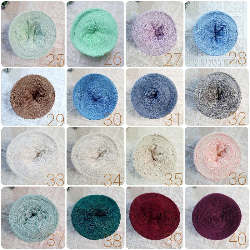 (01-24) Sợi lace cotton Nhật, se 0.5mm, bóng mềm, đan móc áo váy, áo dài