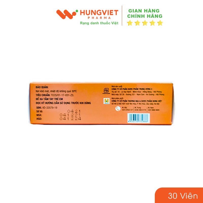 Viên uống Ích Tràng Khang TW3 giảm các triệu chứng của viêm đại tràng HungViet Pharma hộp 30v