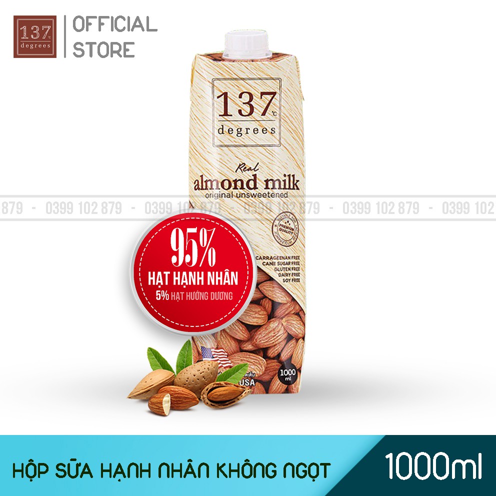 Sữa Hạt HẠNH NHÂN Nguyên Chất không ngọt - Hộp 1000ml