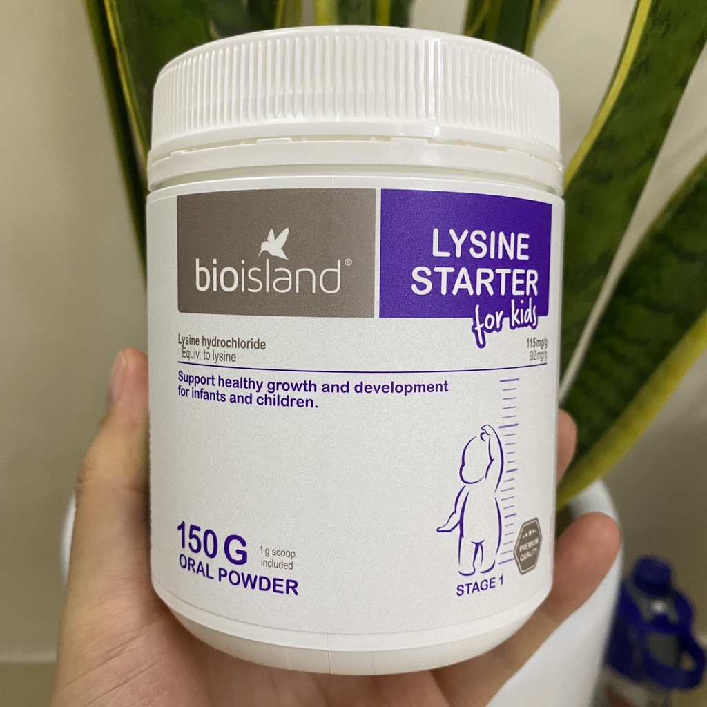 Lysine Bioisland dạng bột phát triển chiều cao cho bé từ 6 tháng đến 5 tuổi - Hàng nội địa Úc