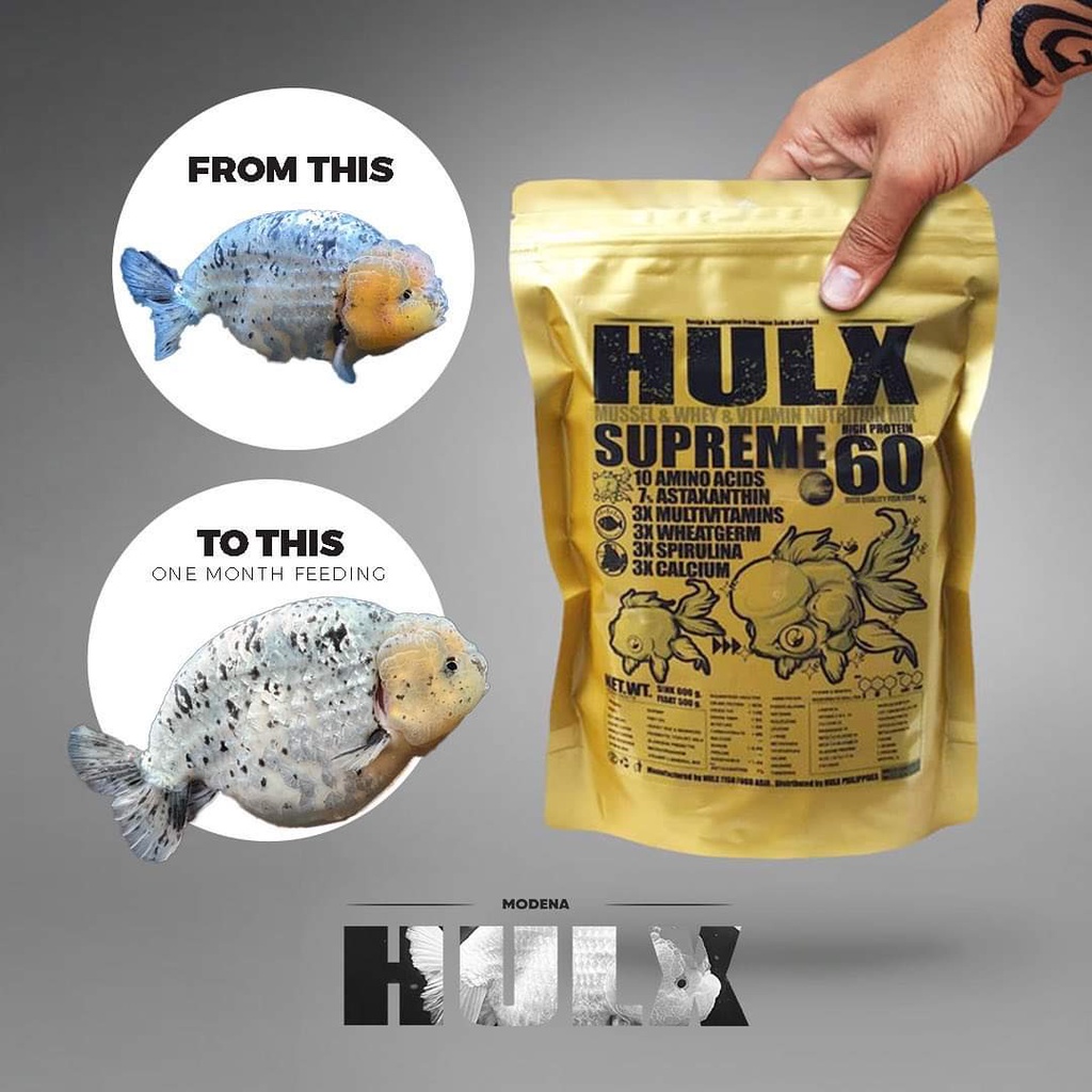 Thức Ăn Cho Cá Vàng - Cám Hulx 60% Protein giúp phát triển toàn diện cho cá lớn nhanh, đẹp và khỏe mạnh. Hulx Vietnam