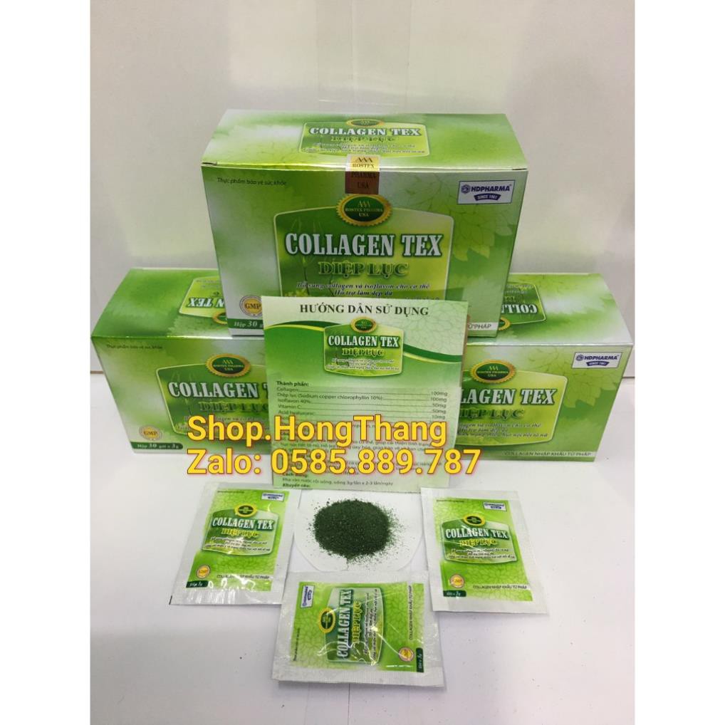 Collagen Tex diệp lục thiên nhiên, đẹp da sáng da, chống lão hóa, mờ thâm , hương vị thơm ngon, có mùi thơm của trà | BigBuy360 - bigbuy360.vn