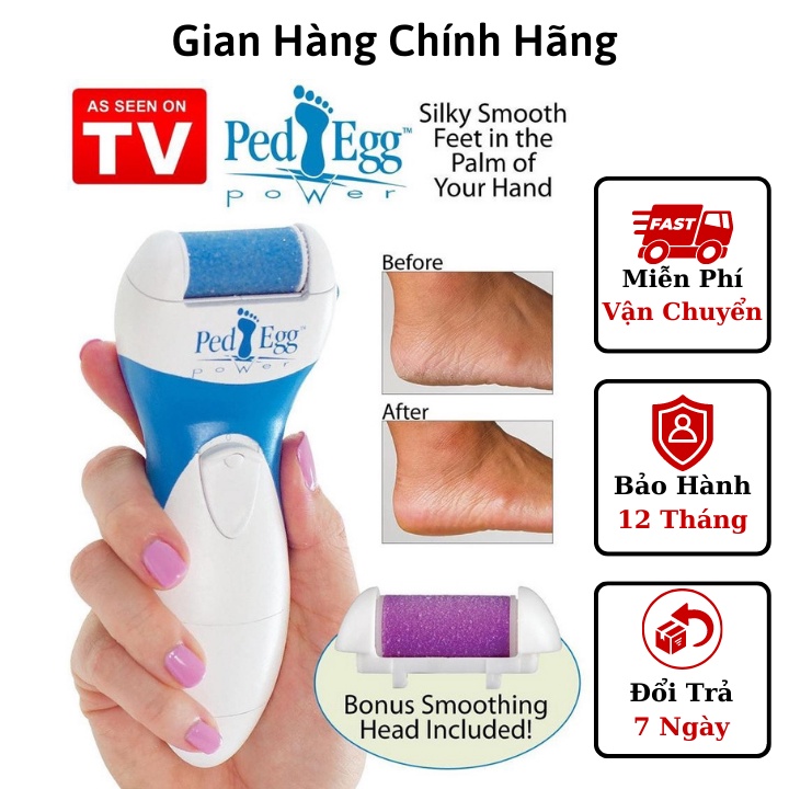 Máy chà gót, tẩy tế bào chết gót chân Ped egg powed - Máy tẩy tế bao gót chân Giúp cho đôi gót hồng thêm mịn màng