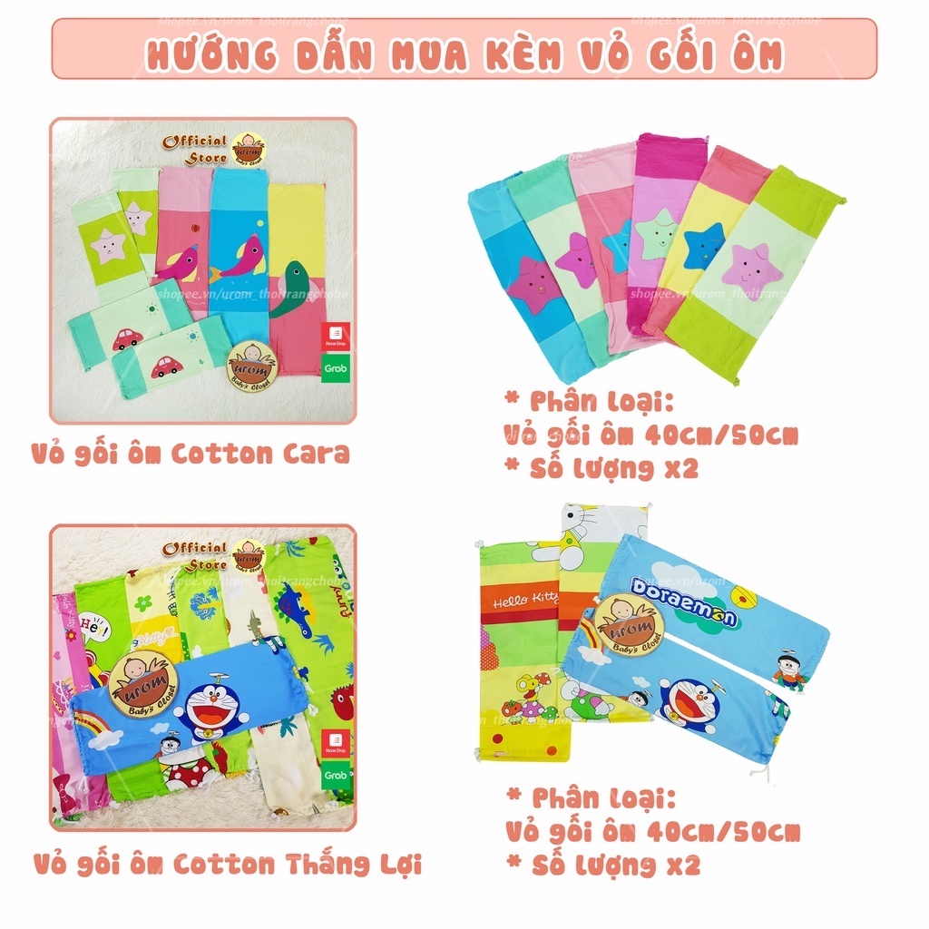 Bộ gối ôm chặn cho bé sơ sinh và trẻ em Cotton Thắng Lợi 40cm, 50cm