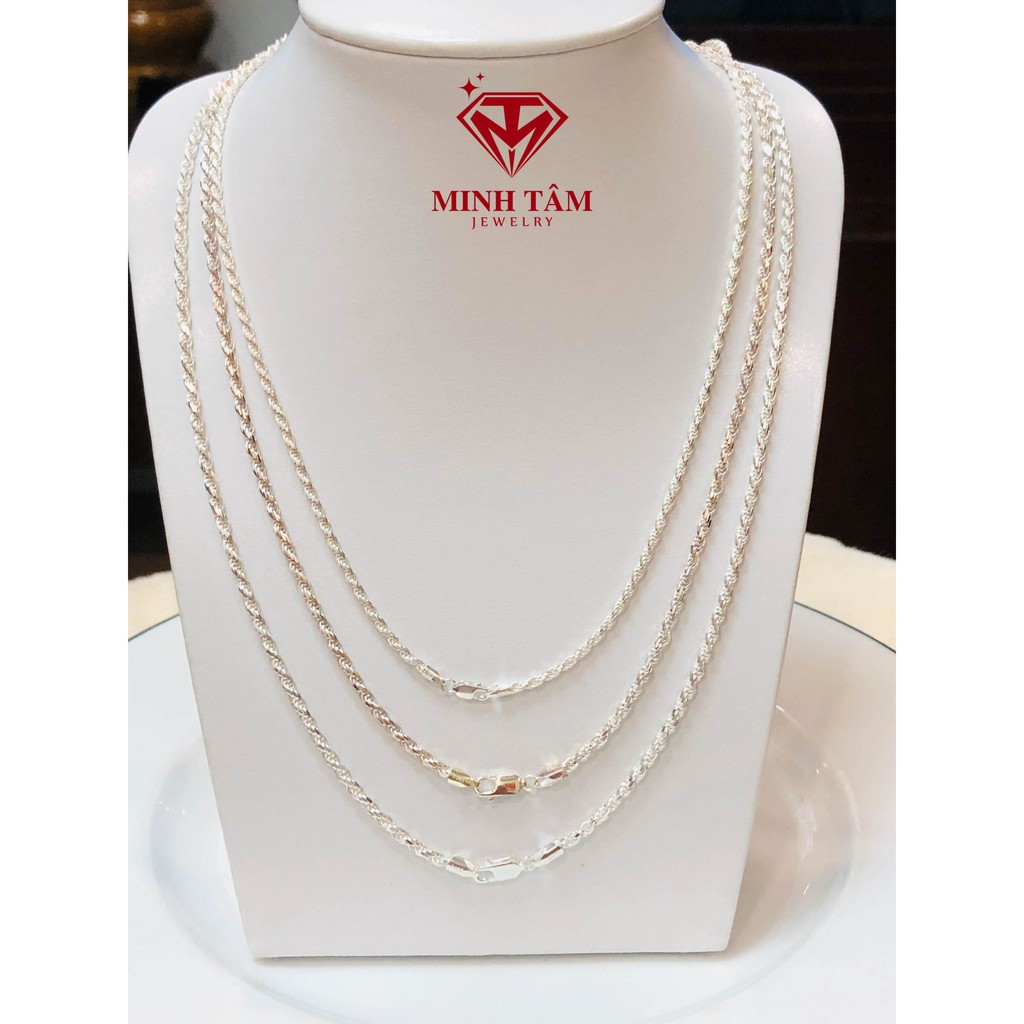 Dây chuyền nam bạc Minh Tâm Jewelry dây xoắn thừng bạc 925
