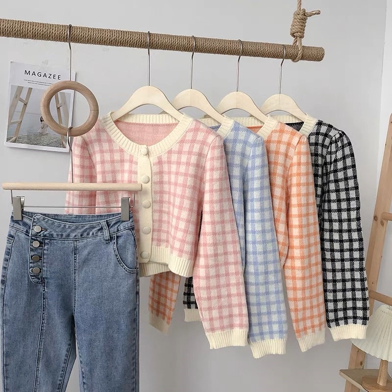 Áo khoác len cài nút bọc Quảng Châu cao cấp