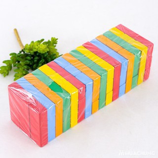 Đồ chơi gỗ - rút gỗ màu 48 thanh loại lớn - domino màu cho bé