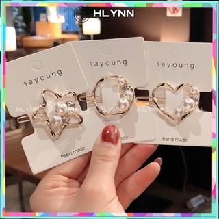 Kẹp tóc hình khối đính hạt trai