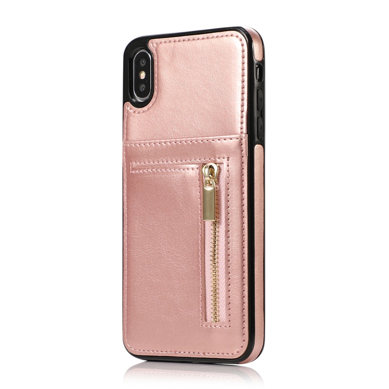 Ốp điện thoại da PU có khóa kéo cho iPhone 11 Pro 6/6S/6+/6S+/7/8/7+/8+/X/XS/XR/XS Max | BigBuy360 - bigbuy360.vn