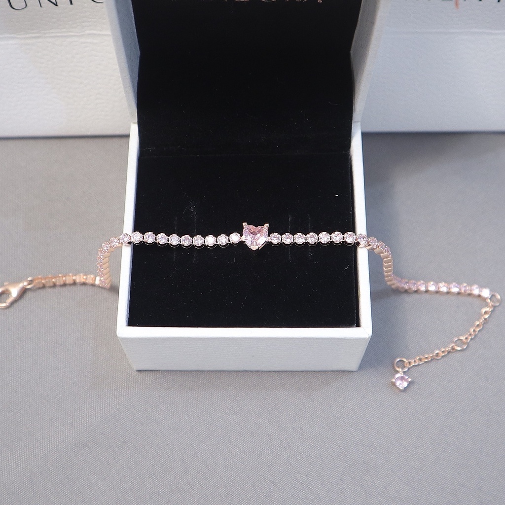 Lăc tay nữ mặt đá vàng hồng- Trang sức bạc Venus