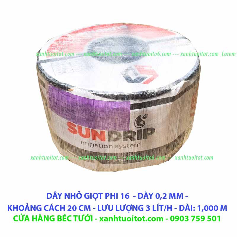 DÂY TƯỚI NHỎ GIỌT PHI 16 - DÂY XẸP PHI 16