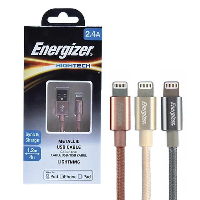 Cáp Sạc Energizer 1.2m Metallic Hàng