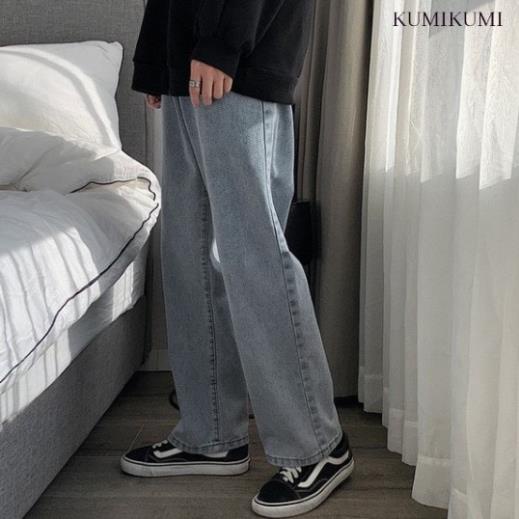 Quần JEAN Nam clowdy.store dáng suông rộng, quần bò trơn form rộng nam dễ phối đồ -Q9 -  cam kết giặt không phai màu ,