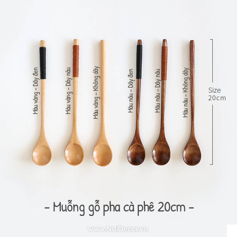 Muỗng gỗ pha cà phê 20cm phong cách Nhật Bản