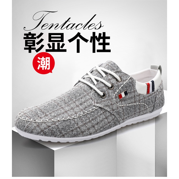 Giày vải canvas đế mềm thoáng khí phong cách Hàn Quốc thời trang mùa thu cho nam