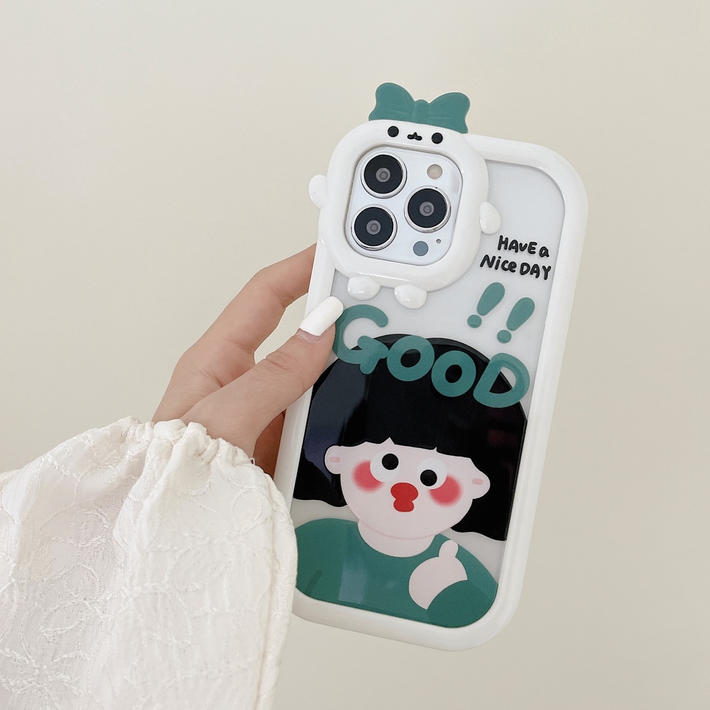 Ốp Điện Thoại Silicone Mềm Hình Cô Gái/Quái Vật Vui Nhộn 2 Trong 1 Cho iPhone 13 12Promax xsmax 11 xr 13PRO