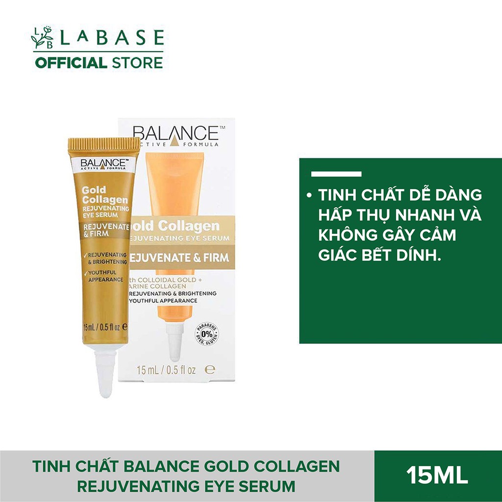 Tinh chất dưỡng vùng da mắt Balance Gold Collagen Rejuvenating Eye Serum 15ml [Hàng Nhập Khẩu Chính Hãng]