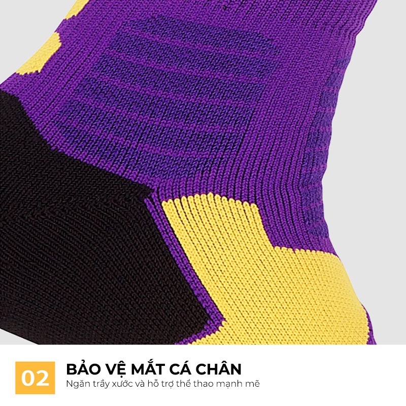 Tất Thể Thao Chay Bộ, Chất liệu Dày Cotton, Cổ Lửng Chống Tuột Chơi Bóng Rổ, Đá Bóng