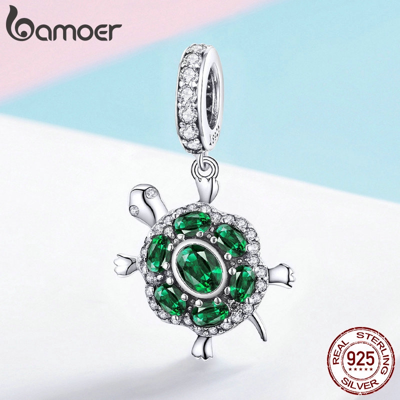 Hạt Trang Sức Bamoer Scc1017 bạc 925 Hình Chú Rùa Xinh Xắn