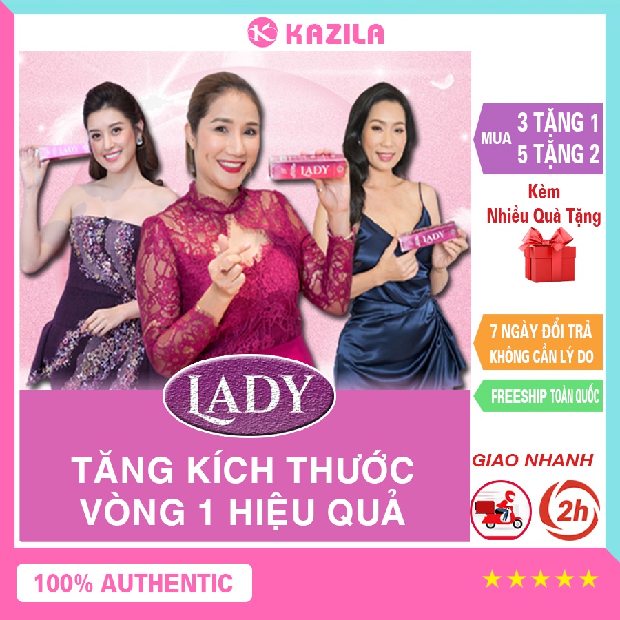 [3 tặng 1] Viên sủi nở ngực Lady chính hãng, tăng kích thước vòng 1 hiệu quả, tăng size săn chắc vòng 1 - Kazila