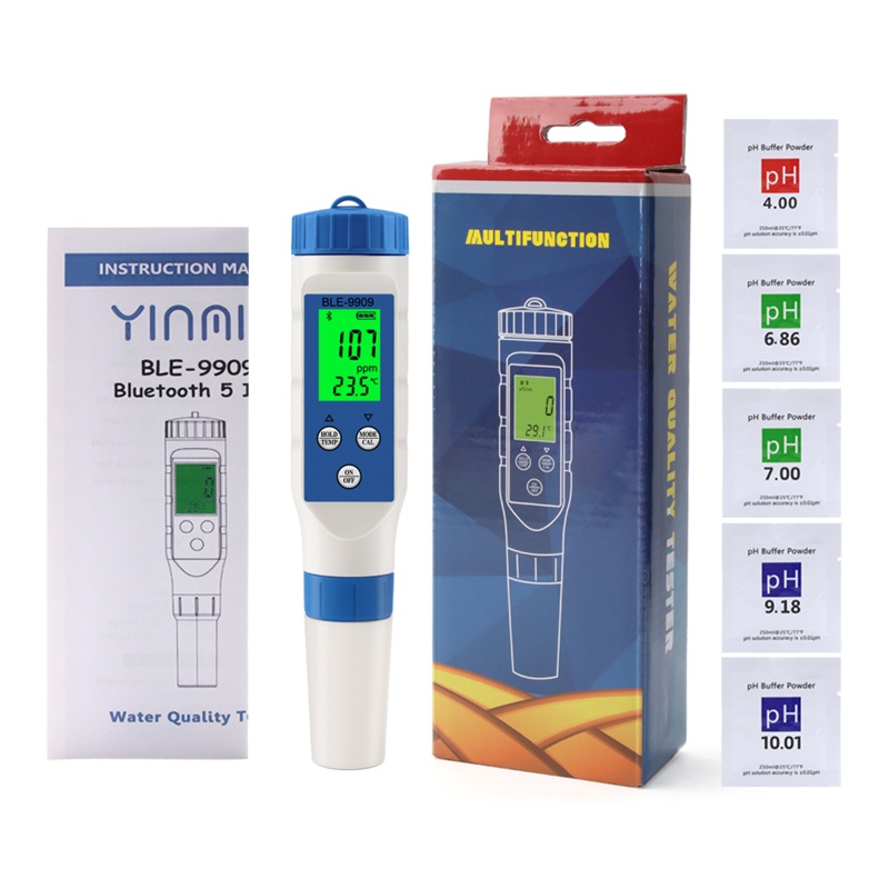 Bút Kiểm Tra Chất Lượng Nước 5 Trong 1 TDS / EC / PH / Salinity / Nhiệt Độ Nước