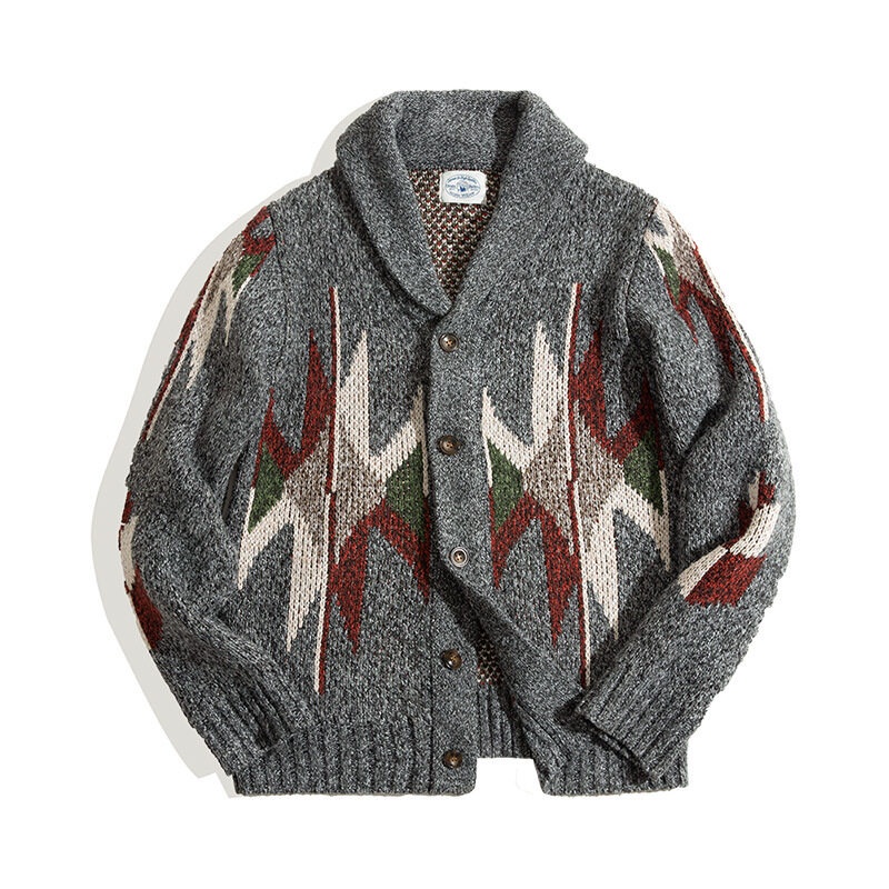 Áo Khoác cardigan Dày Dặn Phong Cách Ấn Độ Mỹ Cổ Điển Hàng Mới Dành Cho Nam
