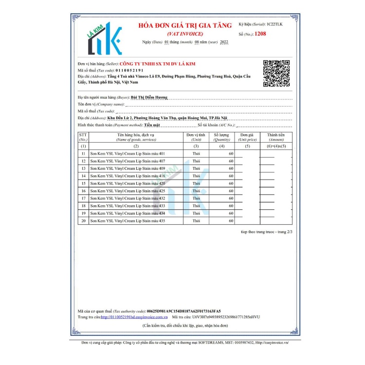Siêu lì, Son Kem YSL dòng tint bóng, màu 211,213,407,416