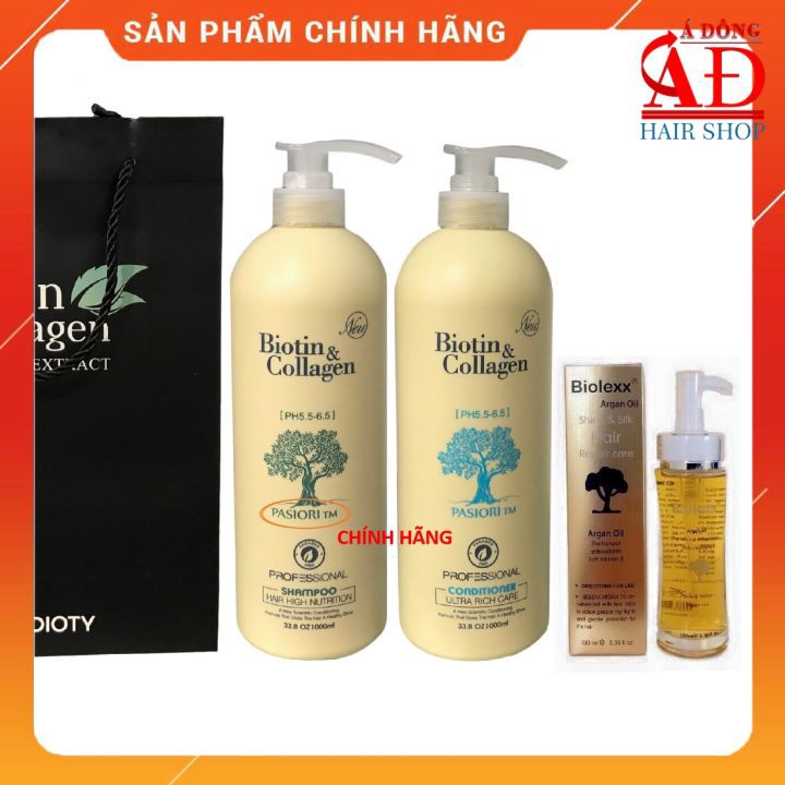 KM CẶP DẦU GỘI XẢ BIOTIN COLLAGEN TẶNG TINH DẦU BIOLEXX 100ML