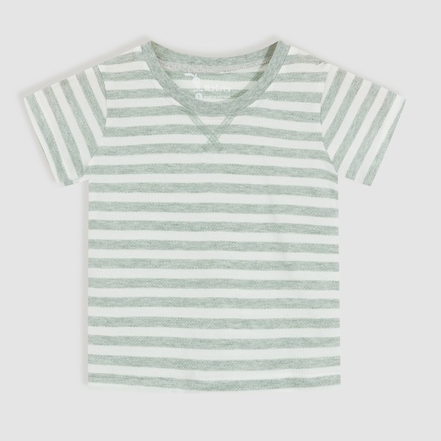 Áo thun bé trai ngắn tay Rabity cổ tròn phông cotton kẻ ngang 90325.90030