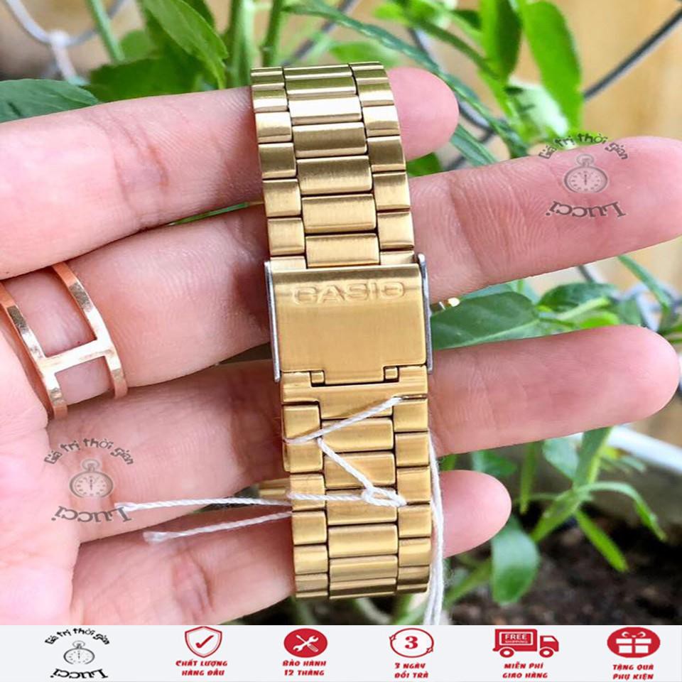 [ Chính hãng Full box] Đồng hồ Casio điện tử A168WG-9WDF Nam Nữ mặt vuông, dây thép không gỉ, chống nước tốt