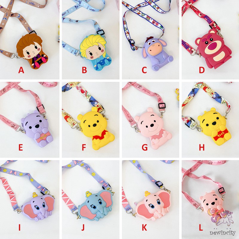 Túi Đeo Chéo Hoạt Hình Dễ Thương Bằng Gel Silica Cho Bé Gái