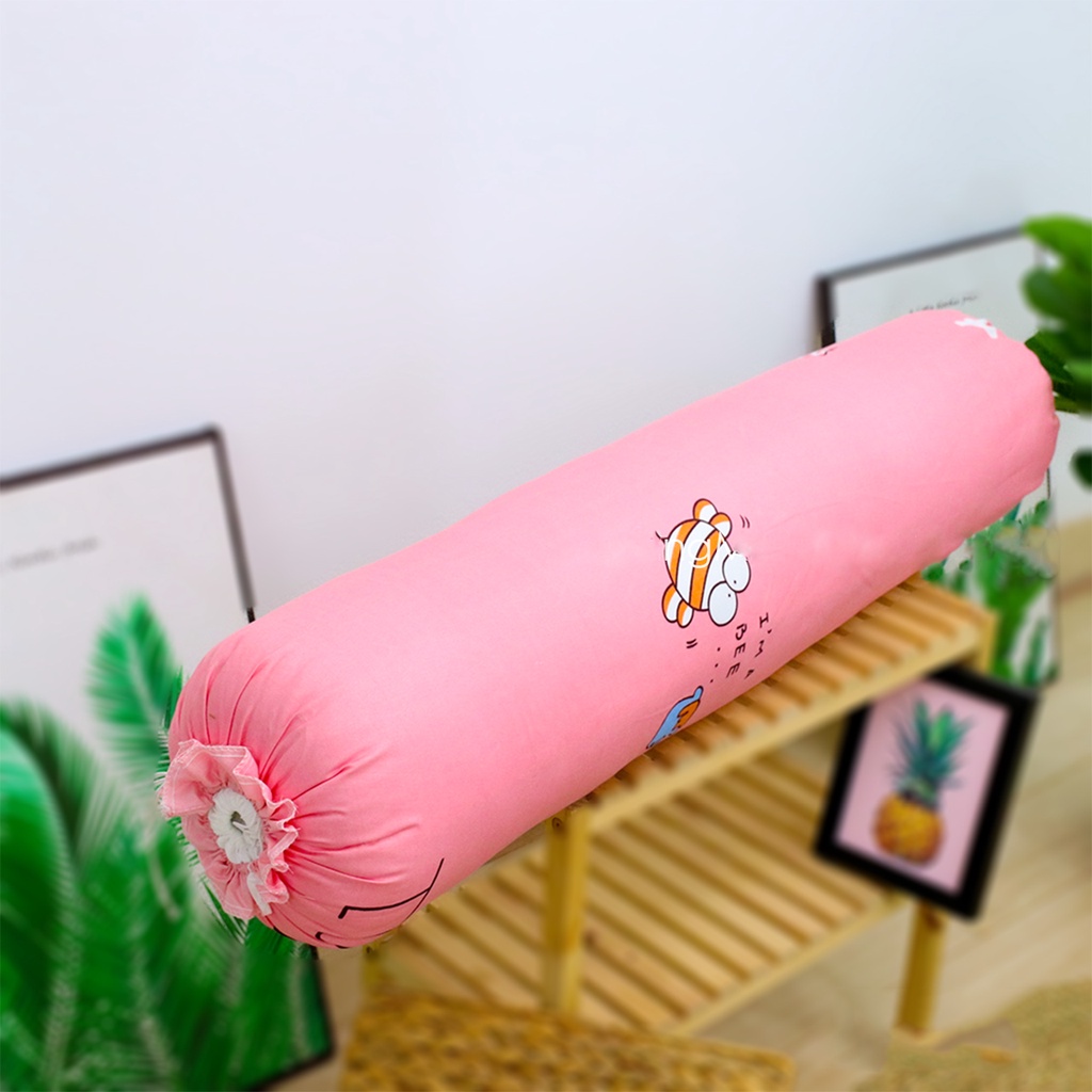 [SIÊU ĐẸP] Gối ôm vỏ Cotton Poly Cao Cấp (Chát chọn mẫu nhé - Đường kính 20cm Dài 1m )