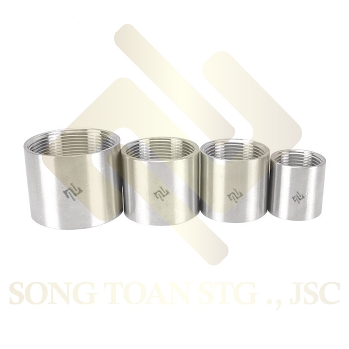 Inox 304 Bao Test Khớp Nối Ren Măng Sông Đều Hai Đầu Ren Trong Dân Dụng Bsp Hệ G - Inox 304